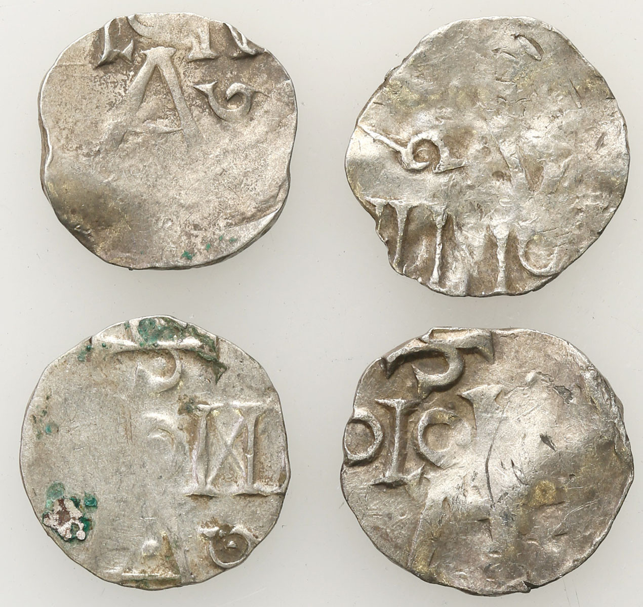 Niemcy, Kolonia. Otto III (983–1002). Denar 983-1002, zestaw 4 sztuk